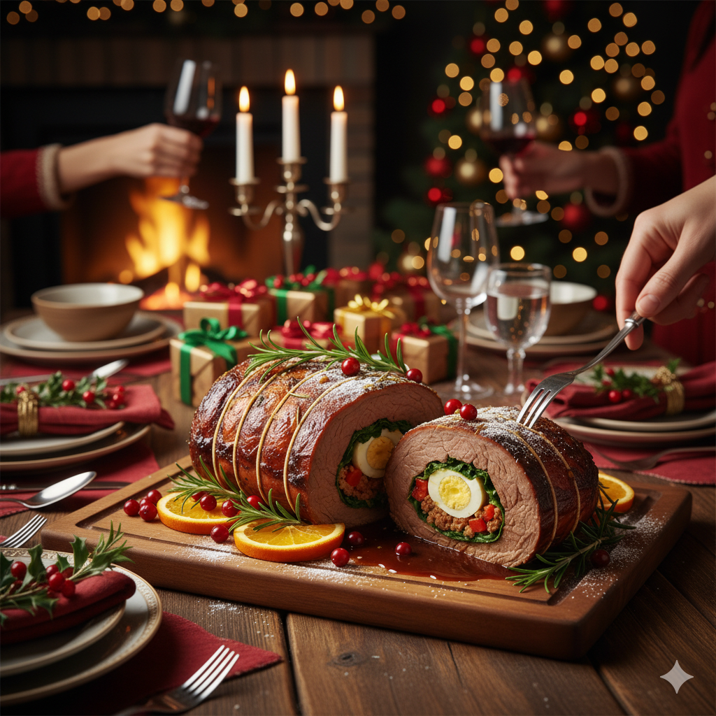 Matambre relleno navideño