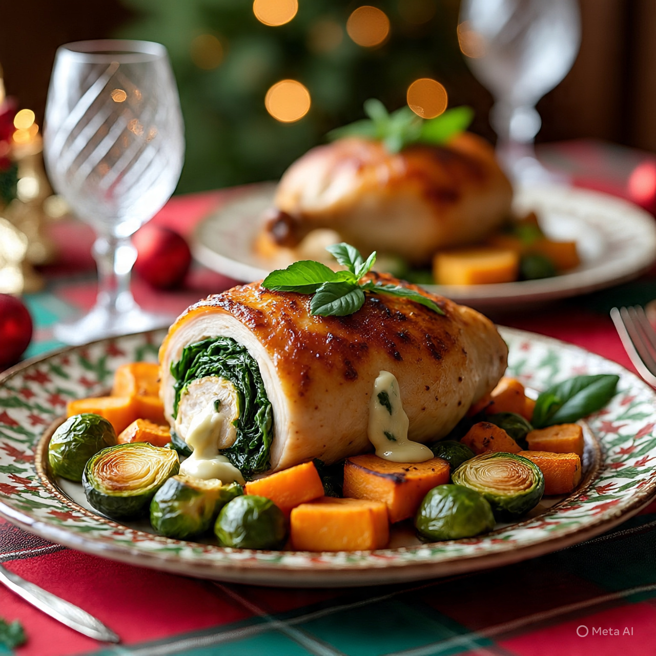 Pollo relleno porción 2
